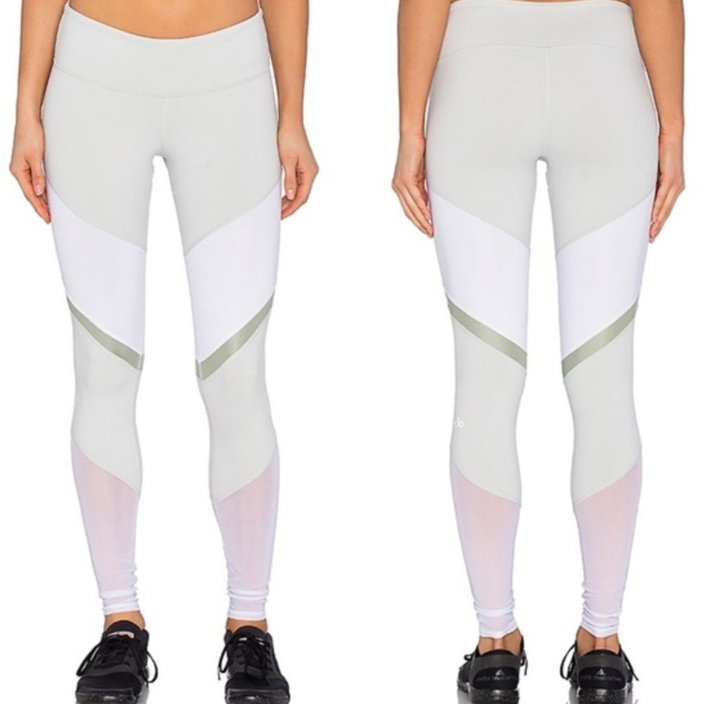 ALO Yoga Sheila V Stripe Mesh Panel Leggings